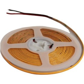 Resim 12 Volt 3mm 400 Ledli İnce Esnek Cob Şerit Led Amber Sarı Ip20 5 Metre 