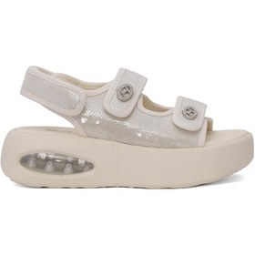 Resim Guja 25y418-2 Kadın Taşlı Düz Sandalet Bej Bej 