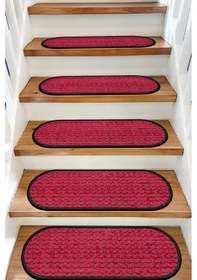 Resim Kapsüle Benekli Bukle Halıdan Basamak Ve Merdiven Paspası - Bordo Benekli / Adet Olarak Satılır Null 
