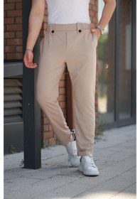 Resim Madmext Bej Regular Fit Erkek Pantolon E6574 