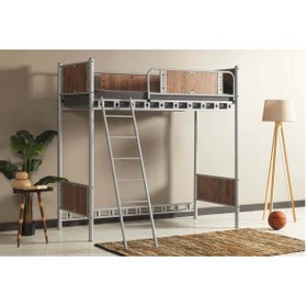 Resim ARGİMO Prizma Genç Çocuk Odası Metal Ranzalı Karyola 90x200 Gri 