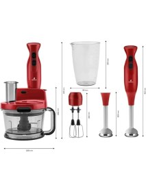 Resim Karaca Kırmızı Pro-Multimax Mutfak Robotu Red Turbo Fonksiyonlu 2000 W Güçlü Motor Turbo Plastik Pas 