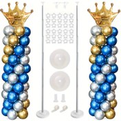 Resim 1/2 takım Ayarlanabilir Metal Balon Tutucu Stand Kiti - Metal Teleskopik Çubuk, Taban ve Balon Tutucu Dahil, Düğünler ve Tatil Parti Süslemeleri için Mükemmel - Yeniden Kullanılabilir ve Dayanıklı 