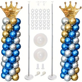 Resim 1/2 takım Ayarlanabilir Metal Balon Tutucu Stand Kiti - Metal Teleskopik Çubuk, Taban ve Balon Tutucu Dahil, Düğünler ve Tatil Parti Süslemeleri için Mükemmel - Yeniden Kullanılabilir ve Dayanıklı 