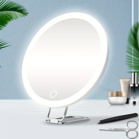 Resim 6 İnç LED Üç Renkli Büyütebilir Makyaj Aynası, 10X/20X/30X Zoom, Ayarlanabilir Parlaklık, Şarj Edilebilir Lityum Pil, 3 Güçlü Emme Kupası - Taşınabilir, Şık Yuvarlak Tasarım, Kadınlar İçin İdeal Hediye, Paskalya, Doğum Günü ve Daha Fazlası İçin, Güzellik Temel Gereksinimleri | Modern Makyaj Aynası | Ayarlanabilir Parlaklık Aynası, Makyaj Aynası 