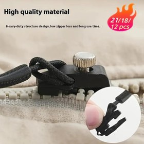 Resim Kıyafetler, Ceketler ve Çantalar için Çıkarılabilir Fermuar Başlığı ile Fermuar Tamir Seti - Dikiş ve Örgü Gereklilikleri / Tüm Kıyafetler İçin Büyük Orta Küçük 