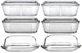 Resim Paşabahçe Basic Frigo 6lı Cam Kahvaltılık Tereyağlık Seti 