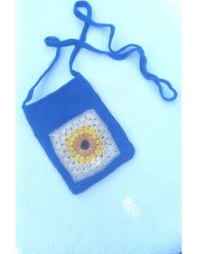 Resim Atolye Ferda El Örgüsü Telefon Çantası (ay Çiçeği Model) 