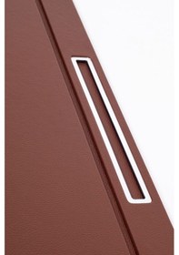 Resim Turgut Office Deri Kapaklı Masa Sümeni Taba Krom Detaylı 50 x 35 CM 