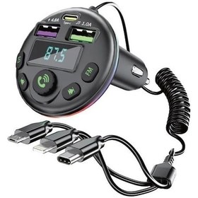 Resim 2pcs Bluetoot Fm Transmitter Fm Verici Dijital Göstergeli 36w Pd 