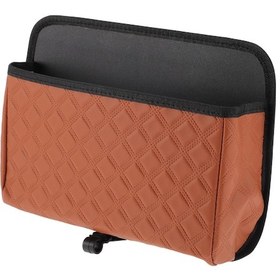 Resim Kahverengi Evrensel 31 Cm Uzunluk 7 Cm Genişlik 22 Cm Yükseklik Araba Çöp Kutusu Askılı Çöp Kutusu Suni Deri 1 Adet Askılı 