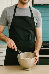 Resim Gabardin Kumaş Mutfak Aşçı Önlüğü Master Chef Siyah 