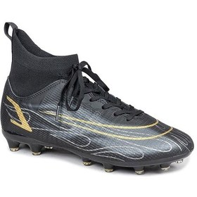 Resim Jump 29676 Çocuk Çoraplı Çim Saha Kramponu Siyah Beyaz - Siyah 