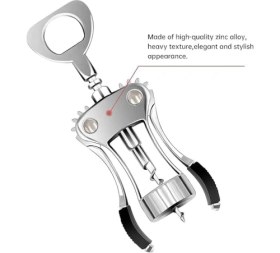 Resim Şarap Şişesi Açacağı, Kanatlı Lüks Mantar Çekmece, Çinko Alaşımlı Dayanıklı Şarap Açacağı, Ev Mutfağı, Restoran ve Bar Için Profesyonel Şarap Anahtarı 