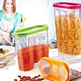 Resim 5DM-2 Kapaklı Ölçekli Erzak Kuru Gıda Saklama Kutusu Kabı - 1,7 Litre - SA935 