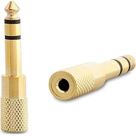 Resim Mena Rise Kablo Jak Dönüştürücü - Çevirici Erkek 6.5mm - Dişi 3.5mm Siyah Fiş Jack Çevirici 