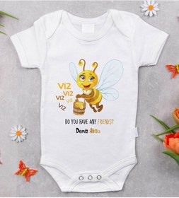 Resim Bitmeyenkartus Bk Kids Isimli Sevimli Arı Tasarımlı Bebek Body Zıbın - Model 1 Çok Renkli 
