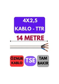 Resim Öznur 4x2,5 Ttr Kablo Metre Seçenekli Beyaz - 14 Metre 