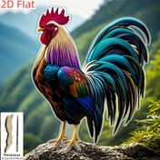 Resim 2D Düz, FIAT için 1 Adet Büyük Horoz, Başında Kırmızı Tüyler, Vücutta Renkli Tüyler, 19.99cm x 11.0cm - Bahçe Süslemesi İçin Uygun, Saksı Bitkileri, Çim ve Bahçecilik > Dış Mekan Tatil Dekoru Hediyesi, 2D Düz 