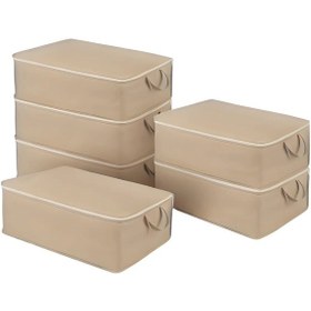 Resim 6 Adet Büyük Boy Kahverengi Yatak Baza Altı Çok Amaçlı Hurç 64 X Kahve 