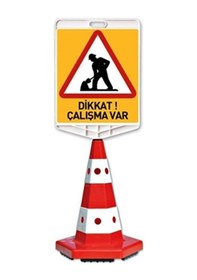 Resim Dikkat Çalışma Var Kedi Gözlü Trafik Koni Seti -reklam Park Dubası 