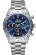Resim Slazenger Sl.09.2419.2.04 Dual Time Tüm Fonksiyonları Aktif Çelik Kordonlu 5 Atm Suya Dayanıklı Meta 
