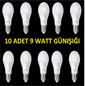 Resim nelerbulurum 10 Adet 220 Volt 9 Watt 850 Lümen Enerji Tasarruflu Led Ampul-9w Gün Işığı 4000K Led Lamba 