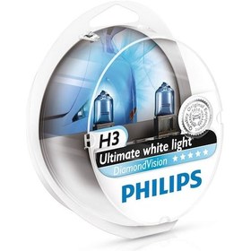 Resim Phılıps 12V H3 Ampul 55W Beyaz Işık Dıamond Vısıon 5000K 2 Ad N11.4902 