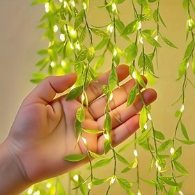 Resim Şaşırtıcı saz yaprağı ışık dizisi, LED peri ışığı, iki veya üç pil ile çalışır (piller dahil değildir), Noel, iç mekan dekorasyonu, düğünler ve tatil süslemeleri için mükemmel 