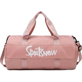 Resim Fashion Schoolbags SJ-629 Büyük Kapasiteli Kadın Oxford Kumaş Su Geçirmez Fitness Tote Çapraz Askılı Çanta Seyahat Bagaj Çantası-Pembe (Yurt Dışından) 