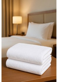 Resim 8 Adet Beyaz 50x85 Cm 200 Gram Bukle - Armür Otel El-yüz Havlusu Beyaz 
