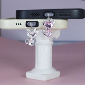 Resim 1 Adet Parıltılı Zirkonya Kristal Kedi Telefon Toz Tıkacı - Sevimli Yavru Kedili USB-C Port Koruyucu, iPhone 15/16 Plus Pro Max, AirPods ve Tabletler için Kolay Kurulumlu Dayanıklı Silikon Toz Kapağı, Şık Hediye Aksesuar 