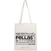 Resim Fellas baskılı gabardin bez çanta (35x40 cm) 