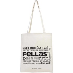 Resim Fellas baskılı gabardin bez çanta (35x40 cm) 