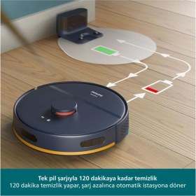 Resim Philips Homerun 6000 Serisi 6.000 Pa Emiş Gücü Islak ve Kuru Temizlik Lidar Navigasyon Robot Süpürge 
