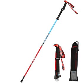 Resim Cbtx Kodenor Ultra-Hafif Eva Kavrama Kolu Karbon Fiber Trekking Baston Kırmızı 