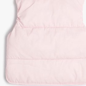 Resim Kız Bebek Kapitone Yelek Yuvarlak Yaka Çıtçıtlı Cepli 