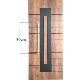 Resim Saten Renk Çelik Kapı Çekme Tutamağı Kare Model 70CM 