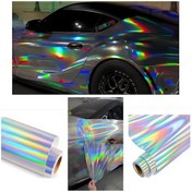 Resim Hologram Gökkuşağı Araç Motosiklet Kaplama Folyosu 200cmx152cm 