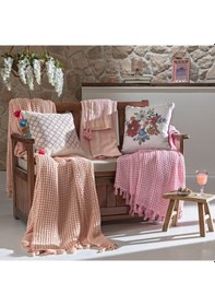 Resim Taç Butik Alaçatı Pike Pamuk Çift Kişilik Pike Somon 000000001500222182 Somon 