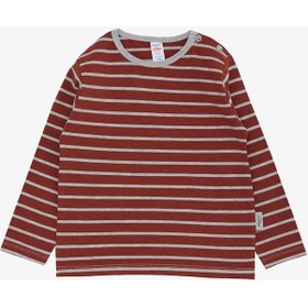 Resim Breeze Erkek Bebek Uzun Kollu T-shirt Patlı Çizgili 9 Ay - 3 Yaş Kiremit 