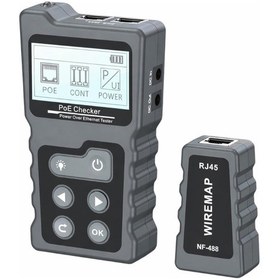 Resim Tograt Nf-488 Dijital Poe Test Cihazı Rj45 Ağ Kablosu Süreklilik Ve Poe Voltaj Akım Güç Ölçer 