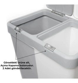 Resim Geseus Motek Çamaşır Sepeti Yedek Açma Kapama Butonu 40LT 80LT Tümüne Uyumlu Buton 2 Adet 