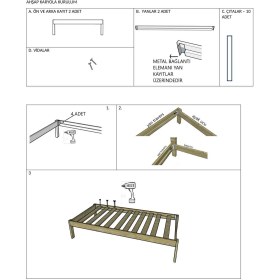 Resim Doğal Masif Ahşap Butik Karyola Naturel Başlıksız 60X120 cm 