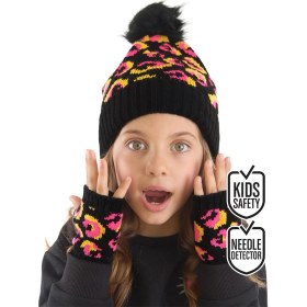 Resim MSHB&G Pembe Leopar Kız Çocuk Bere Eldiven Takım 