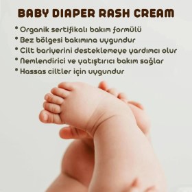 Resim The Fine Organics Organik Sertifikalı Bebek Pişik Kremi, Çinko Içerikli Vegan Bariyer ve Tahriş Karşıtı Bakım Kremi 