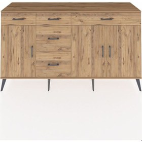 Resim Kronos Konsol 2 Raflı 5 Çekmeceli 3 Kapaklı 176x59x99 Çam-çam Atlas Çam - Atlas Çam 