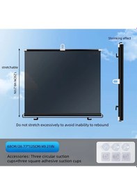 Resim Chuangyinshop Araç Rüzgarlık Siperliği - Büyük Boy 26.77 49.21 İnç Siyah, Çekilebilir Güneşlik Ve İzolasyon Perdesi Ev İle Araç Aksesuarı 