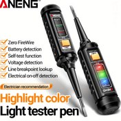 Resim ANENG B15 Elektrikçi Voltaj Test Cihazı Kalem - LCD Ekranlı, Renkli Vurgu Dedektörü, DC Tespiti için İzole Tornavida, Hat Kesme Noktası Arama ve Kendi Kendini Test Fonksiyonlu, Pil ile Çalışan (AAA Piller Dahil Değildir) 