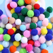 Resim 50/100 adet Pom Poms Kabarık Yumuşak Pompom Topu 20/25mm El Yapımı Dikiş El Sanatları DIY Parti Noel Düğün Dekorasyonu 